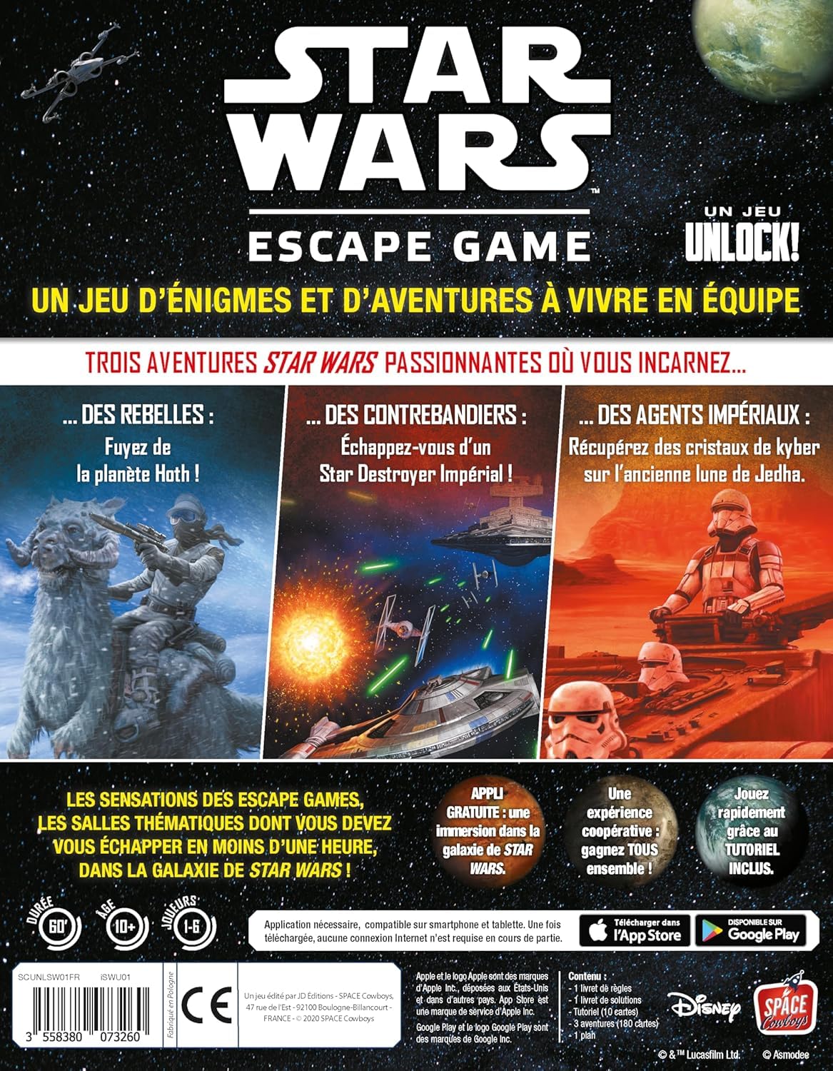 Asmodee , Unlock! Star Wars The Escape Game , Board Game , Ages 10+ , 1-6 Players , 60 Minute Playing Time