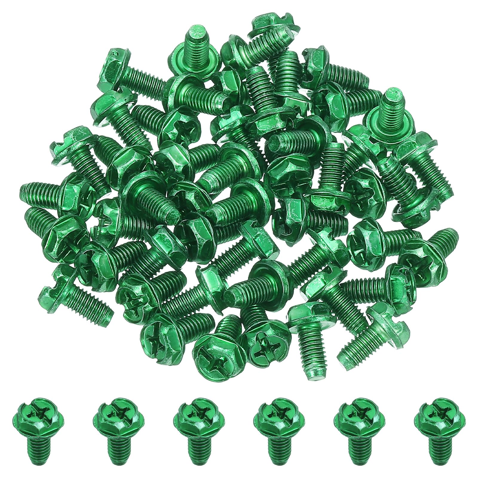 PATIKIL 10-32 x 3/8 Inch Hex Washer Head Grounding Screws