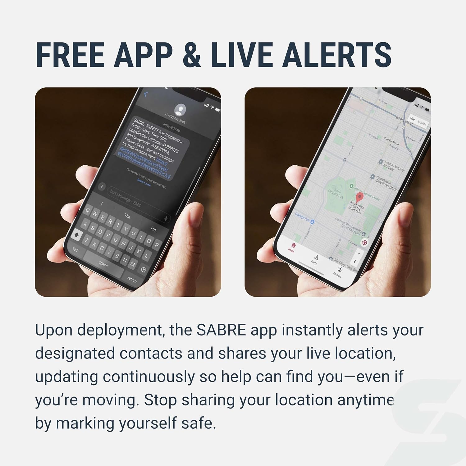 Sabre SMART Pepper Spray 2.0 w/Emergency Location Alerts, Maximum Police Strength OC Spray, Up to 3X Protection, 10 Second Spray Time, Fast Flip Top, Finger Grip, Up to 14 ft Range, App Connectivity