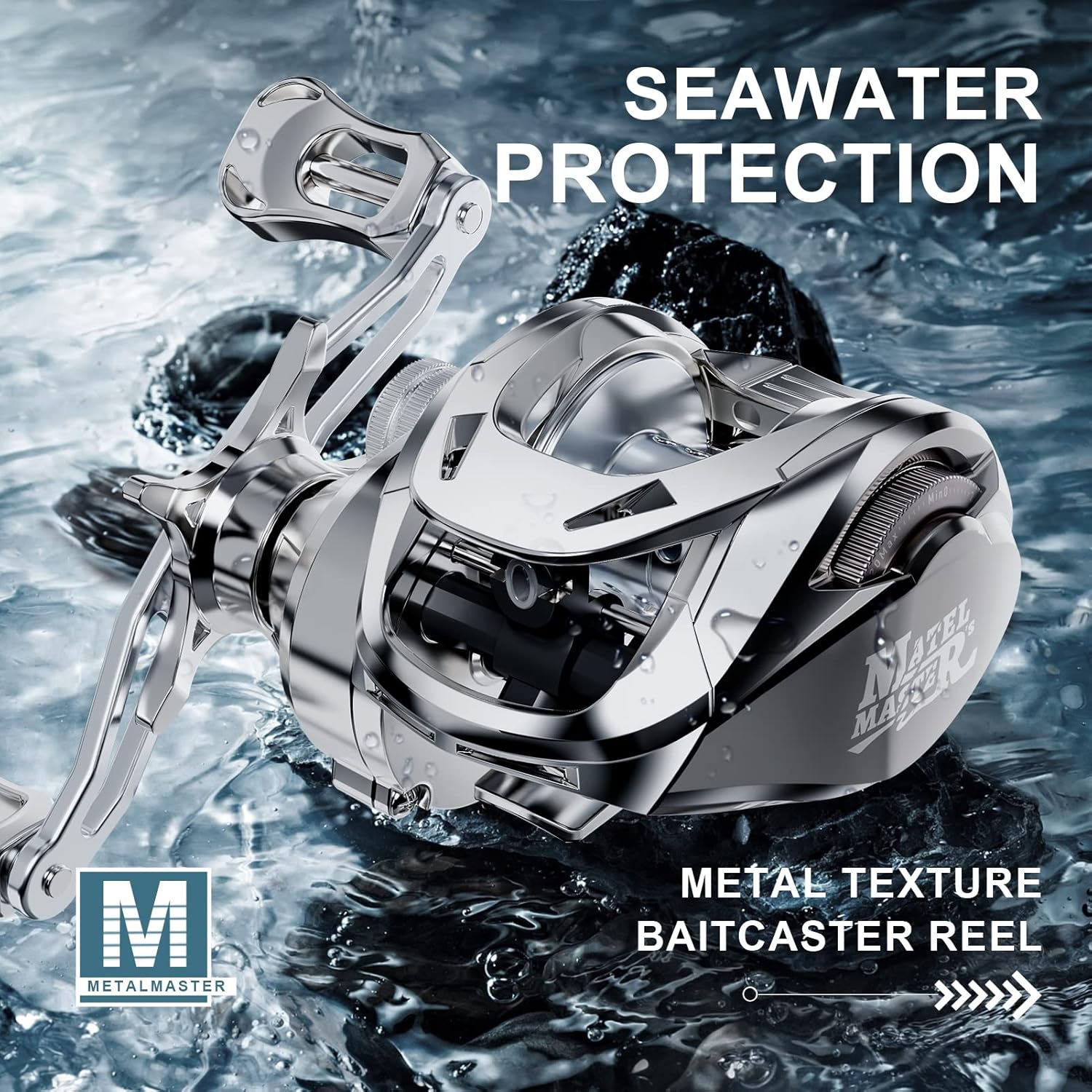 HAUT TON Scorpion King Baitcaster Fishing Reel,300 Series,Magnesium Alloy Frame Baitcasting Reel,10+1BB,7.2:1,35Lbs Drag Power,Saltwarer&Freshwater for Inshore&Offshore Fish