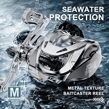 HAUT TON Matel Master Advanced Version Baitcaster reels,6.2:1Gear Ratio,5+1Ball Bearing,Bait clickers,12Lb Drag System Fishing Reels,for Saltwater,Freshwater