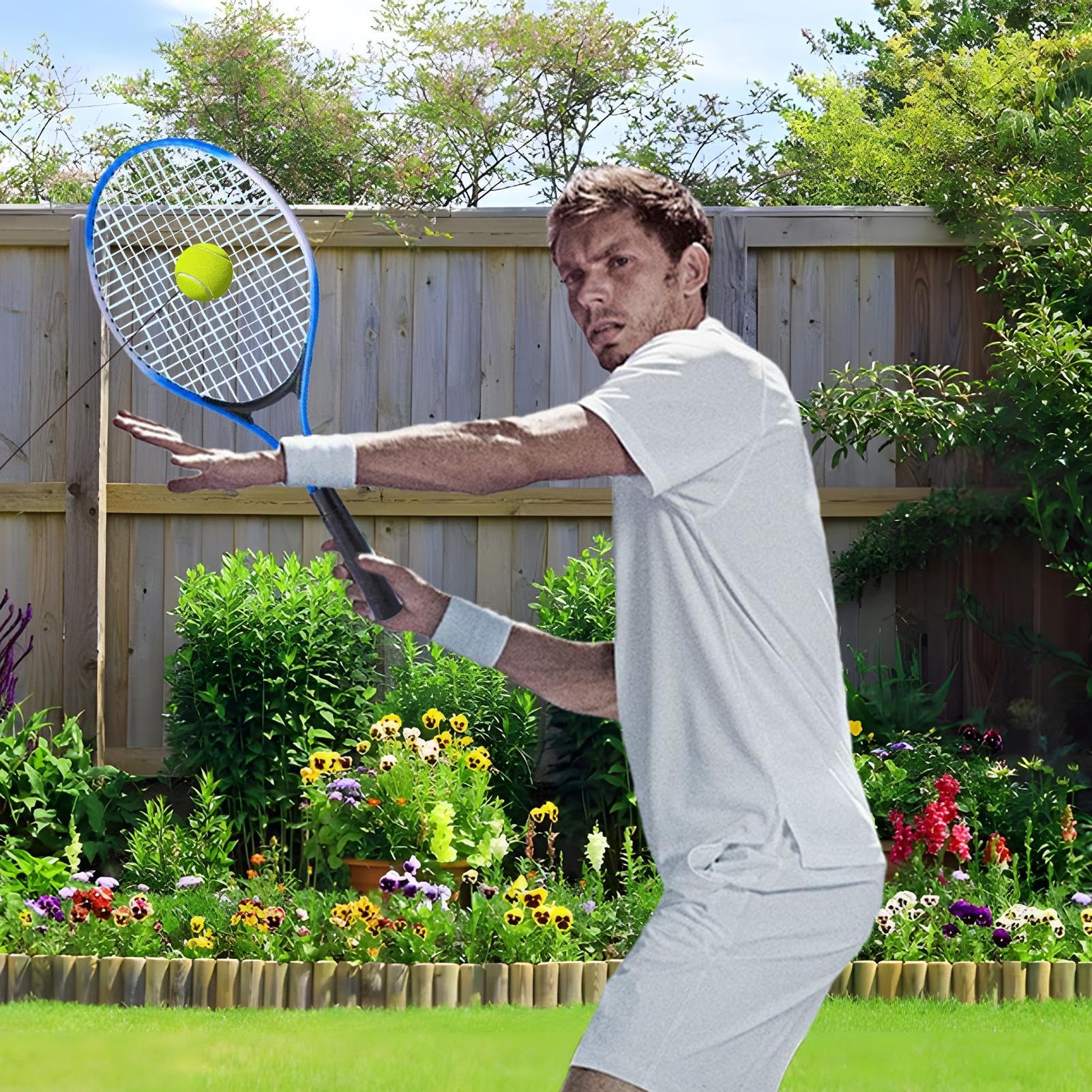 Allenatore da tennis, palline di rimbalzo per pratica del tennis Rebounder | Attrezzature per l'allenamento del tennis per principianti