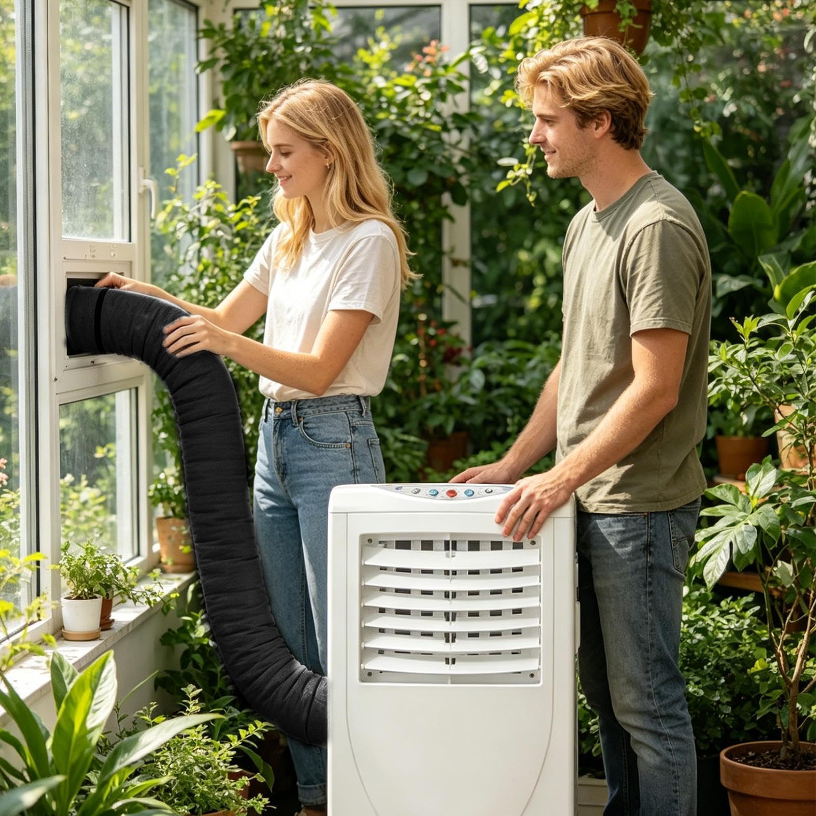 Tragbare AC-Schlauchhülse, isolierte UV-beständige Abdeckung, waschbare Klimaanlagen-Rohrwickel, Kühlleitungsschutzschlauch, für Innenbereich, Zuhause, Büro, Schlafzimmer, Wartung, energiesparendes