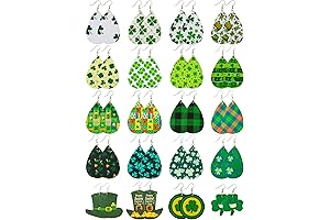 20 Pairs Holiday Leather Earrings