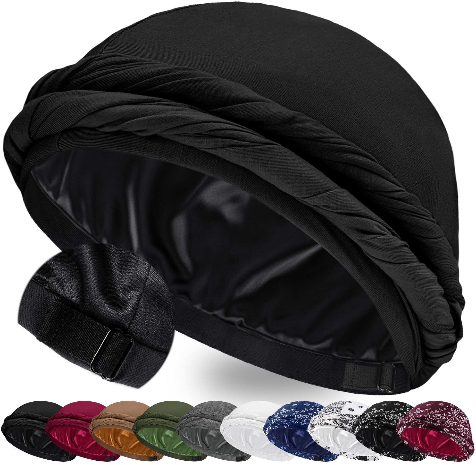 Ababalaya Satin Lined Halo Turban Durag