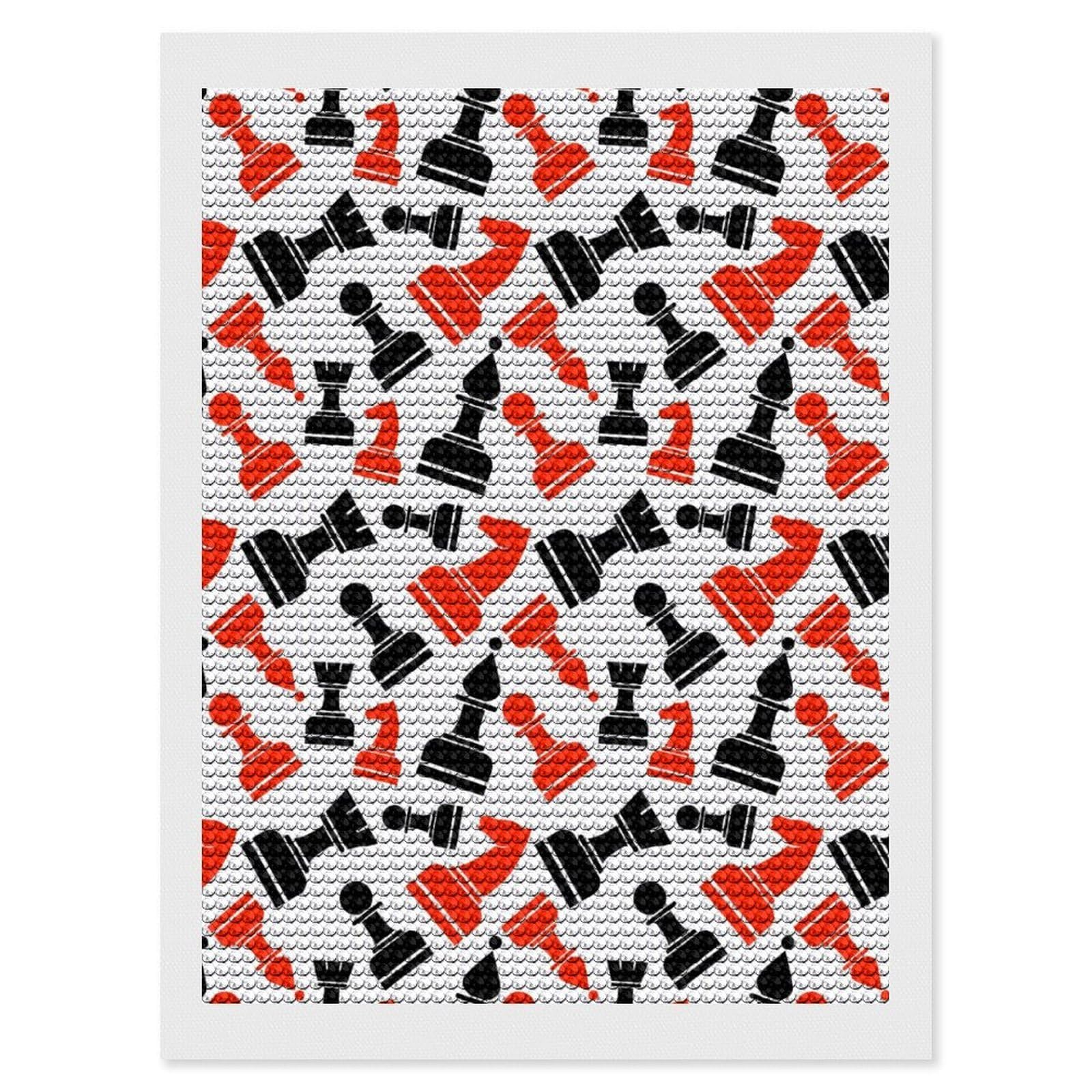 Nclqvjxzkhw Style Chess Diamond Art Painting For Adult Round Diamonds Pictures Arts Crafts Home Wall Decor 12"X16"