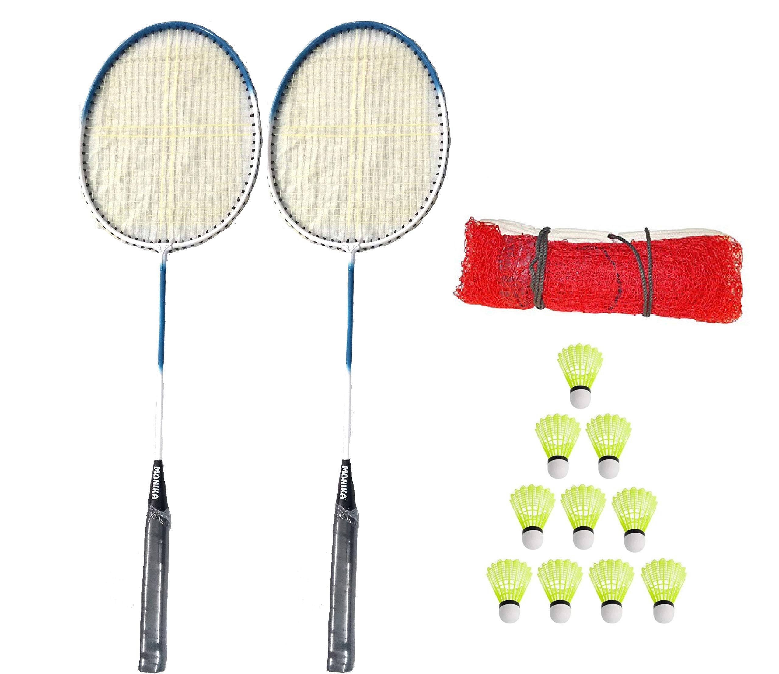 Monika Sports Badminton Kit (2 Single Shaft Racquet + 1 Badminton Net + 10 pc Nylon Shuttle) Badminton Kit-image-35
