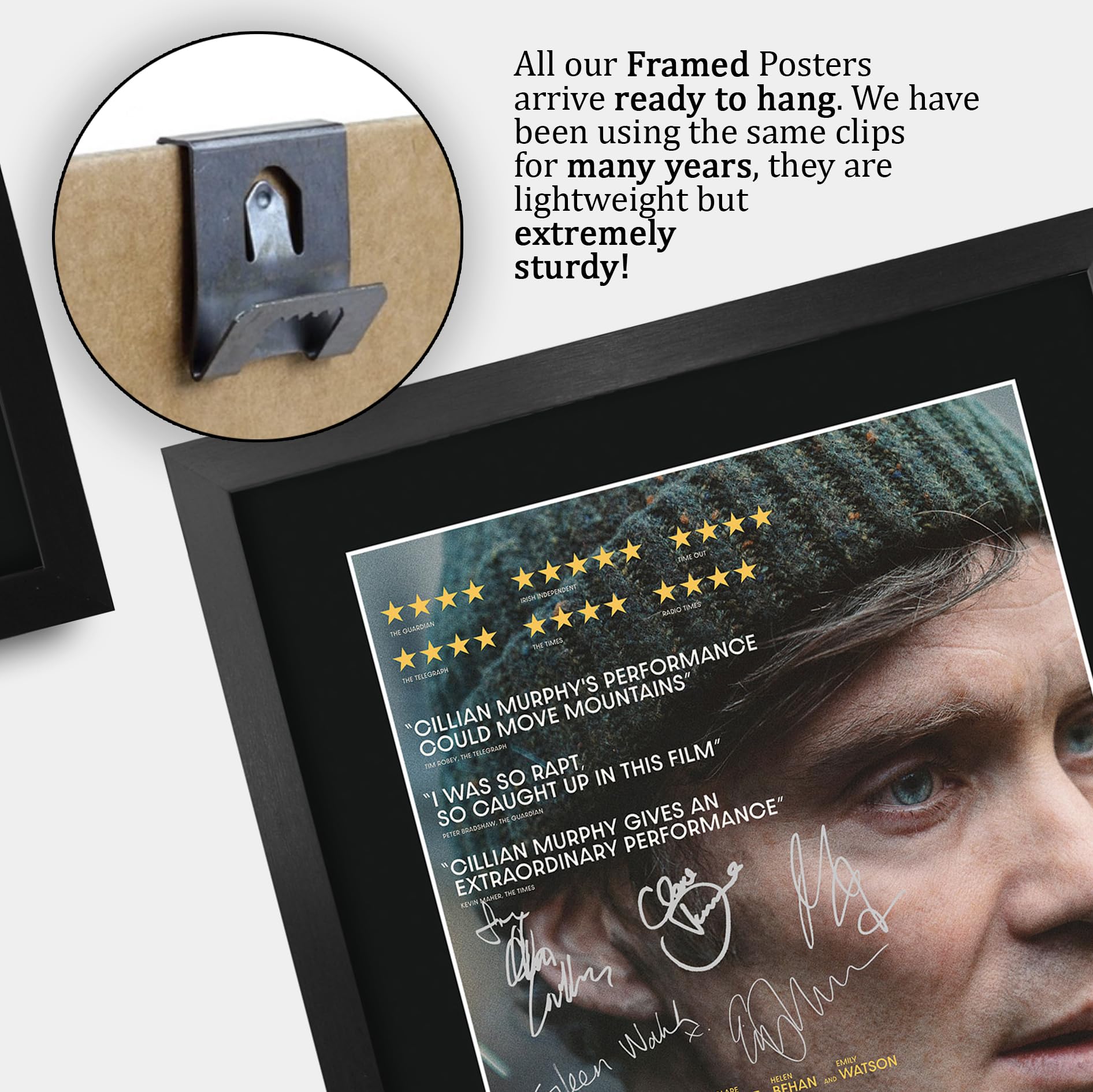 HWC Trading Small Things Like These Cillian Murphy Geschenke Geduckter Poster Signiertes Autogramm Foto für Fans von Film Memorabilien - A3 Gerahmt