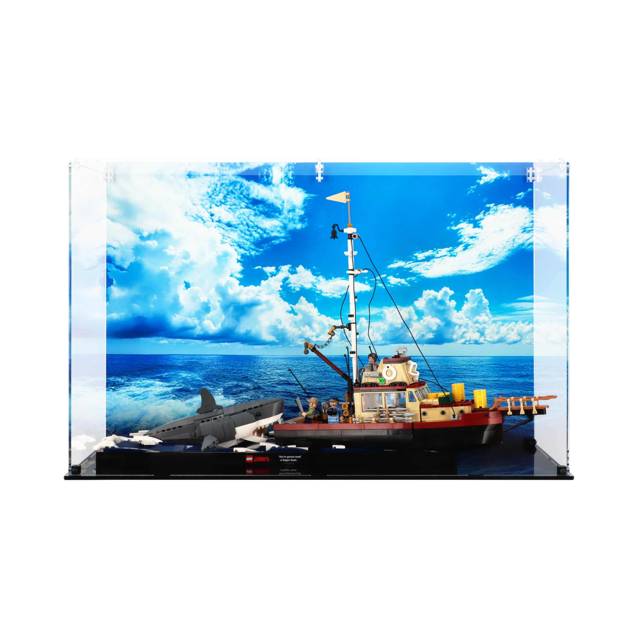 Plexico Printed Back Panel 1 Lego 21350 Jaws - Display Case (Printed Back Panel)