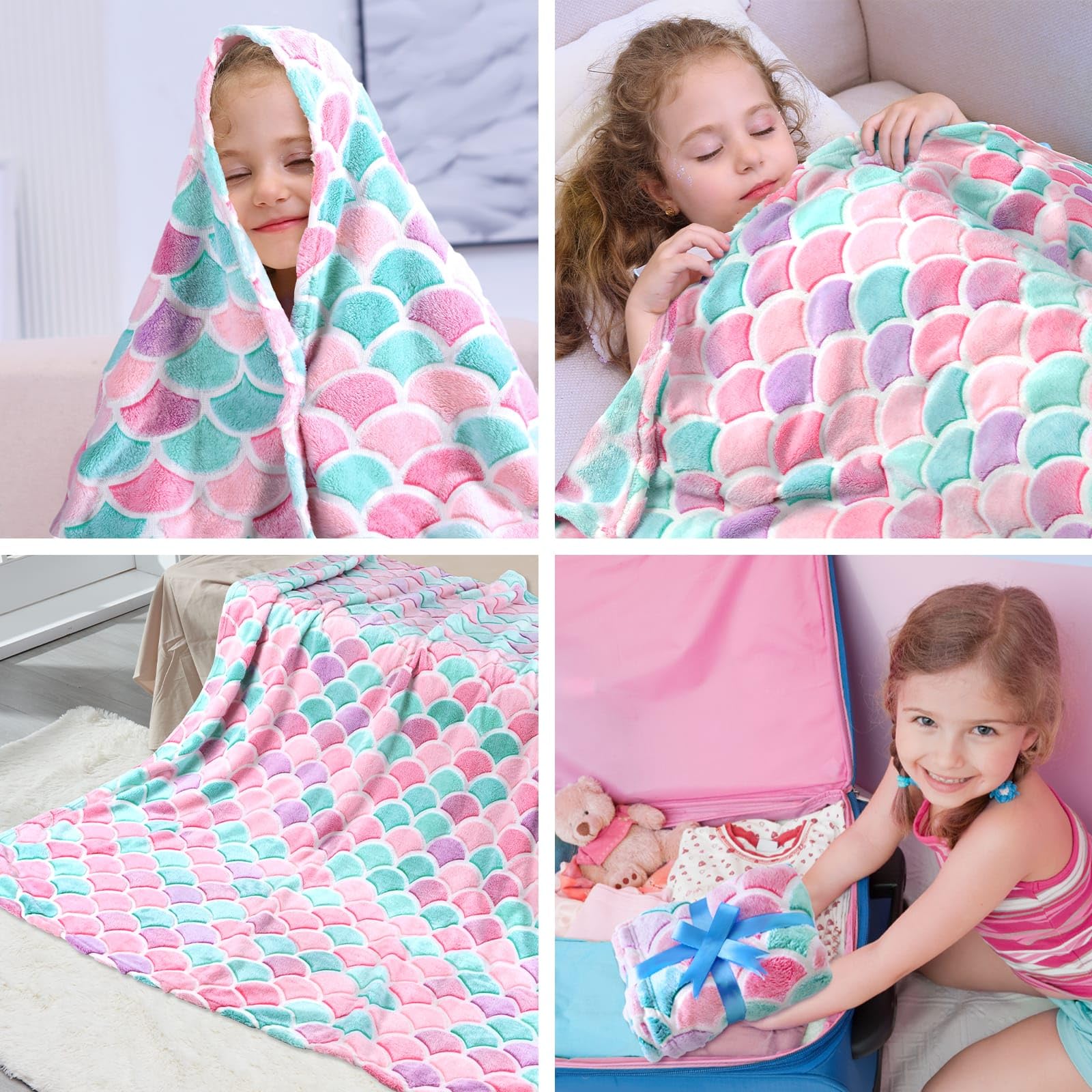 WERNNSAI GLOW IN THE DARK Zeesterstaart Deken - Zachte Flanel Deken Voor Meisjes, Nachtlampje 110 x 40 cm, Verjaardagscadeau, Slaapzak Voor Kinderen