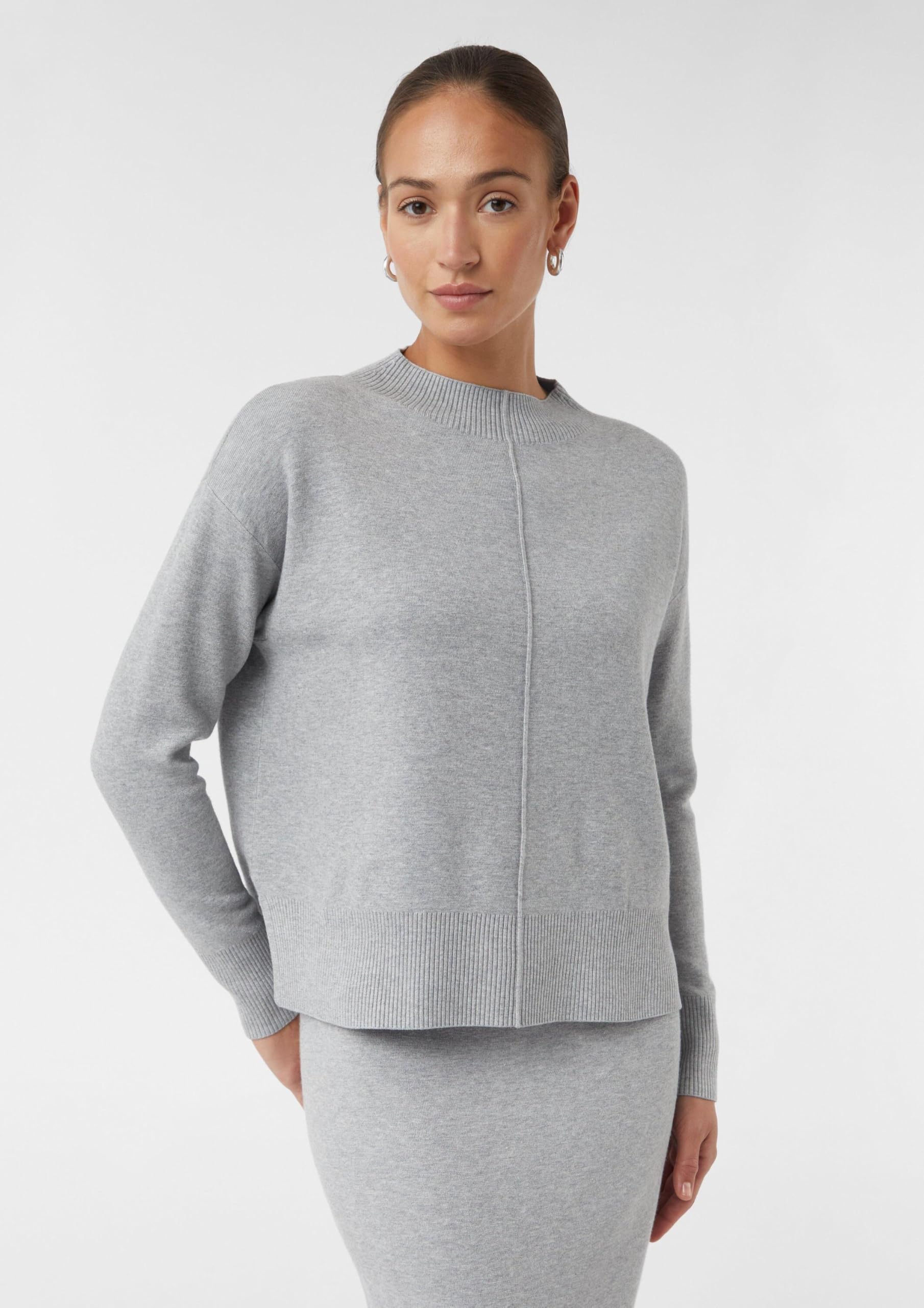 Comma Feinstrickpullover aus Viskosemix mit Ziernaht