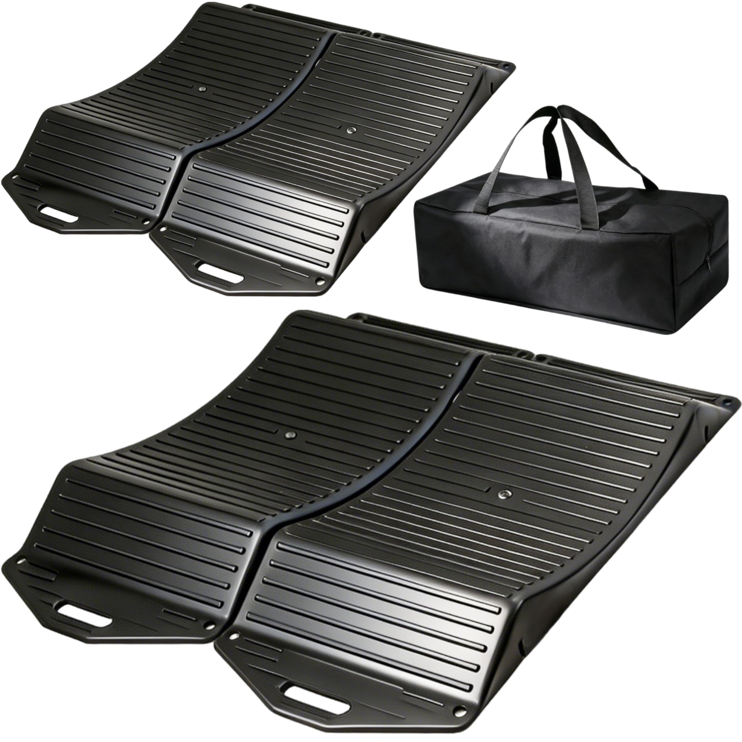 4Pack Tire Saver Ramps for Flat Spot and Flat Tire Prevention Tire Cradles Set with Interlock Design Plastic Car Ramps with Storage Carrying Bag for RV,Trailer,Truck