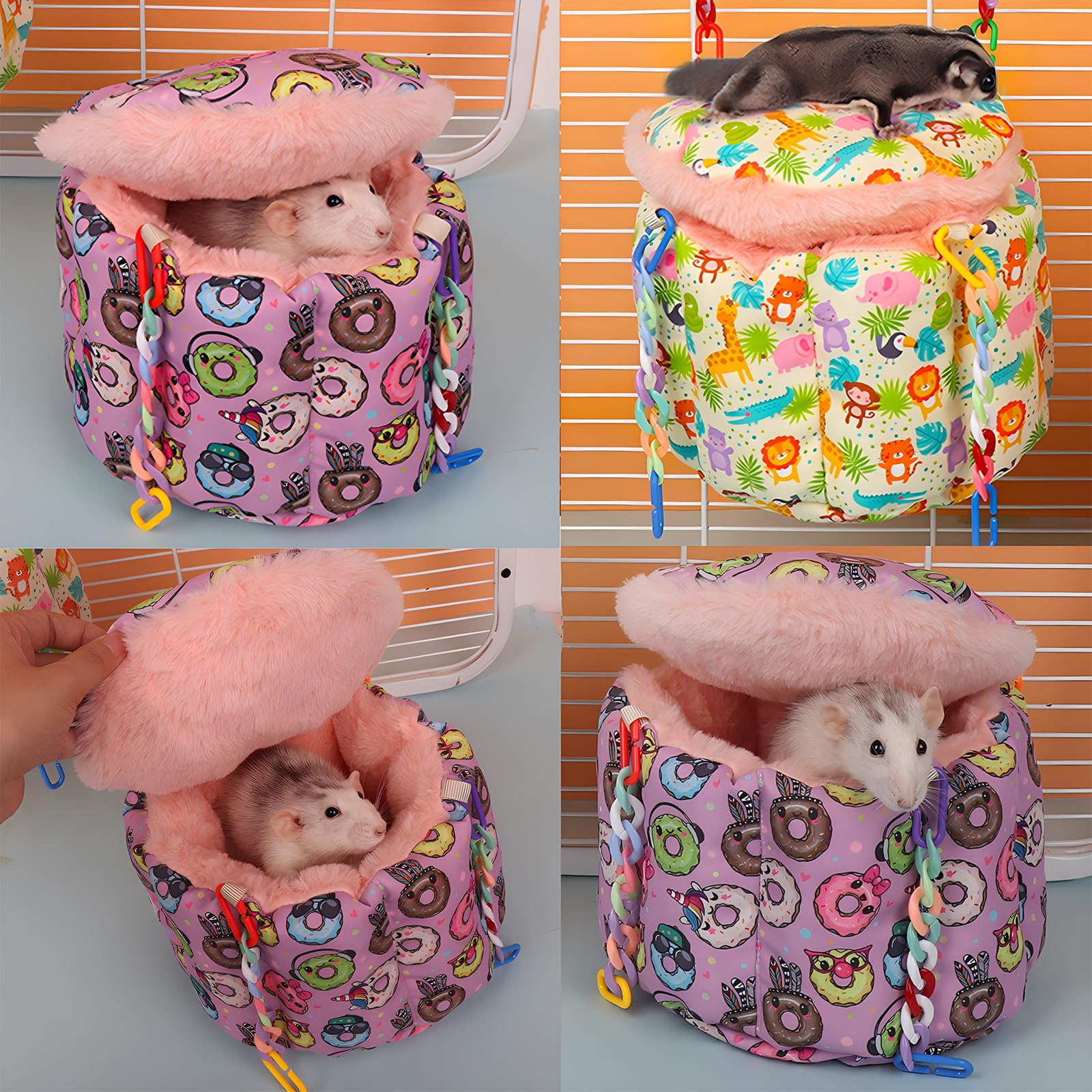 2x Meerschweinchen Hängematten | Bananen-Design 20x6,5cm | Für Hamster & Kleintiere