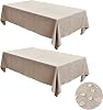 Fitable Linen Tablecloths for Rectangle Tables: Water & Stain Resistant Farmhouse Table Cloth, Washable Burlap Textured Table Covers for Kitchen Dining Party(2 Pack, 60x102 Inch, Nature)