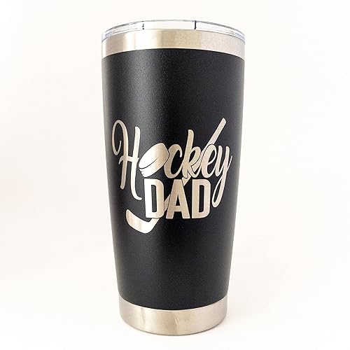 Miniatura 9 de Hockey Dad 20oz Stainless Steel Tumbler (Navy), Insulated Coffee Travel Mug, Ice Hockey gifts for Men