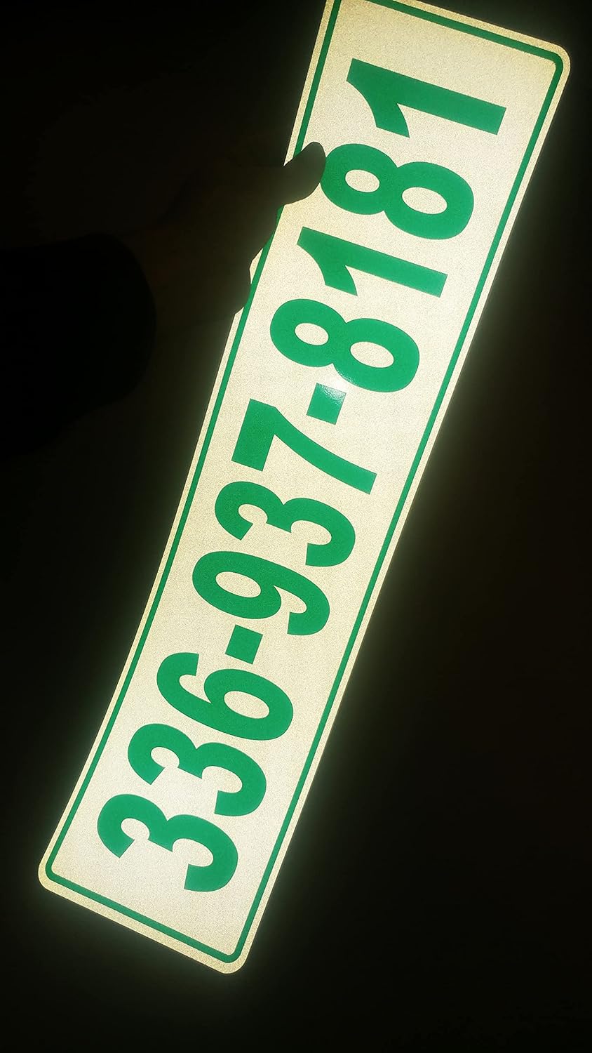 Custom Reflective Magnets for vehicles - Your Phone Number or Other Text - Sold Individually - Small or Large