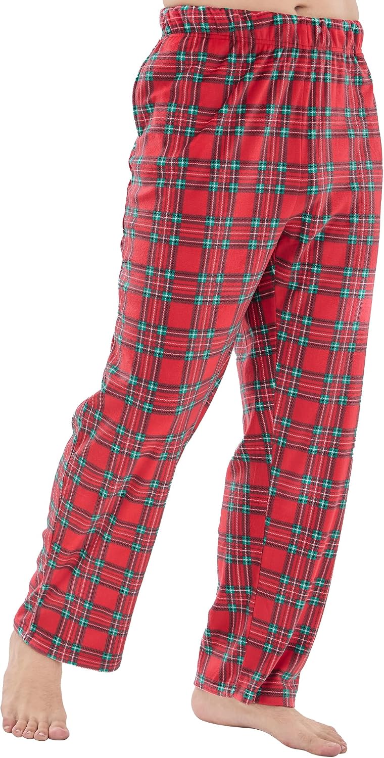 PJGGZ Plaid Pajama Pants Men, Soft Fleece Sleepwear with Pockets Warm Microfleece Pjs Bottoms | Sleep & Lounge