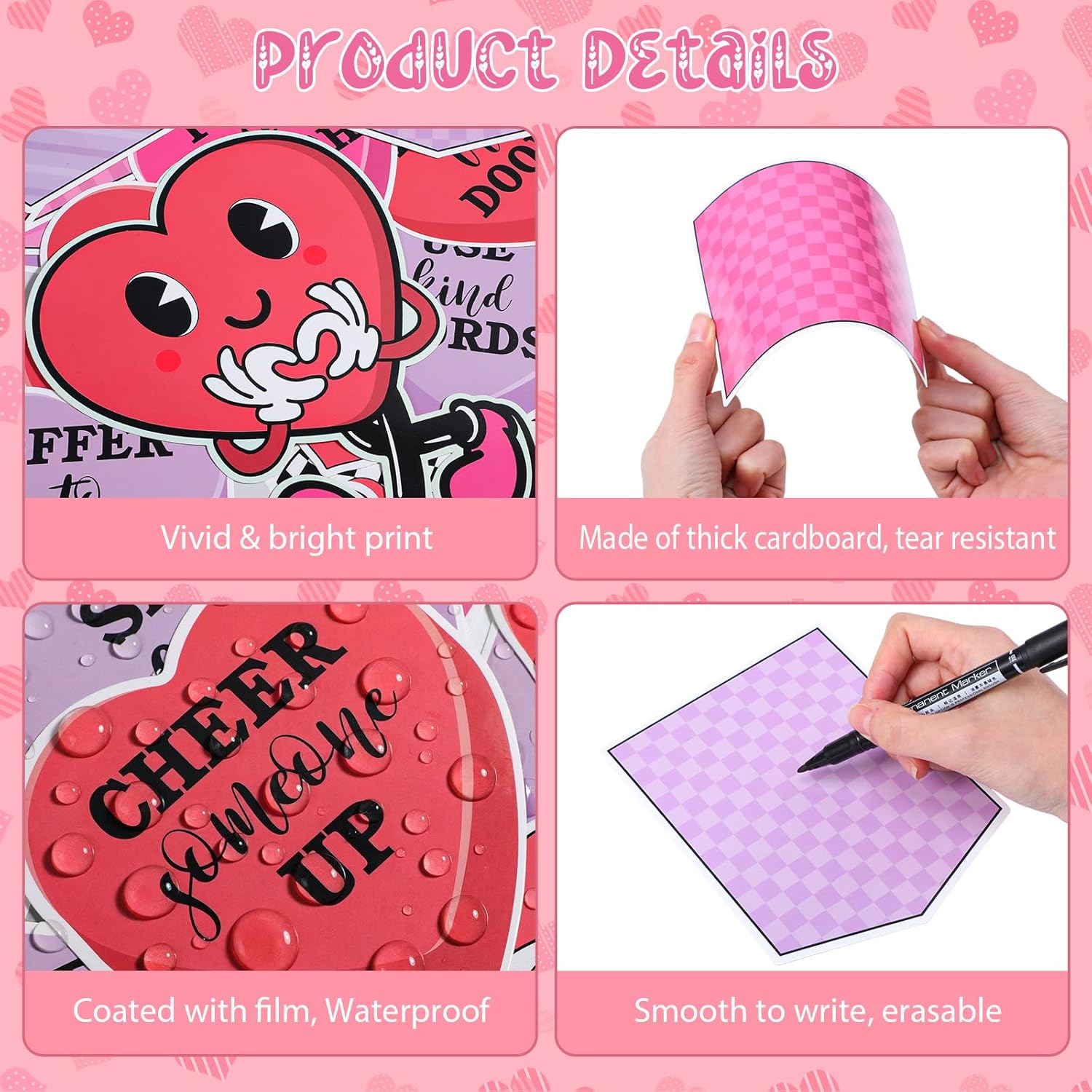 Condition photo showing New/Like New for pajean valentine's day heart bulletin board set romantic love classroom decorations sweet day theme paper cutouts for wall window decor school office supplies(inspirational)