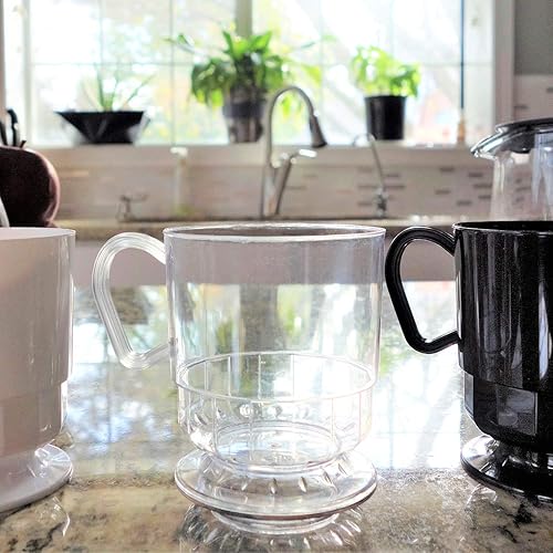 Miniatura 7 de Party Essentials Elegance Taza de café de plástico duro, Capacidad de 8 onzas, Negro, (caja de 240), Transparente, 240