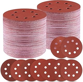 150 PCS 5 Inch Sanding Discs, Premium Orbital Sander Pads in 9 Different Grits - 40 80 120 180 240 320 400 600 800 Grit Hook and Loop Sandpaper for Random Orbital Sander