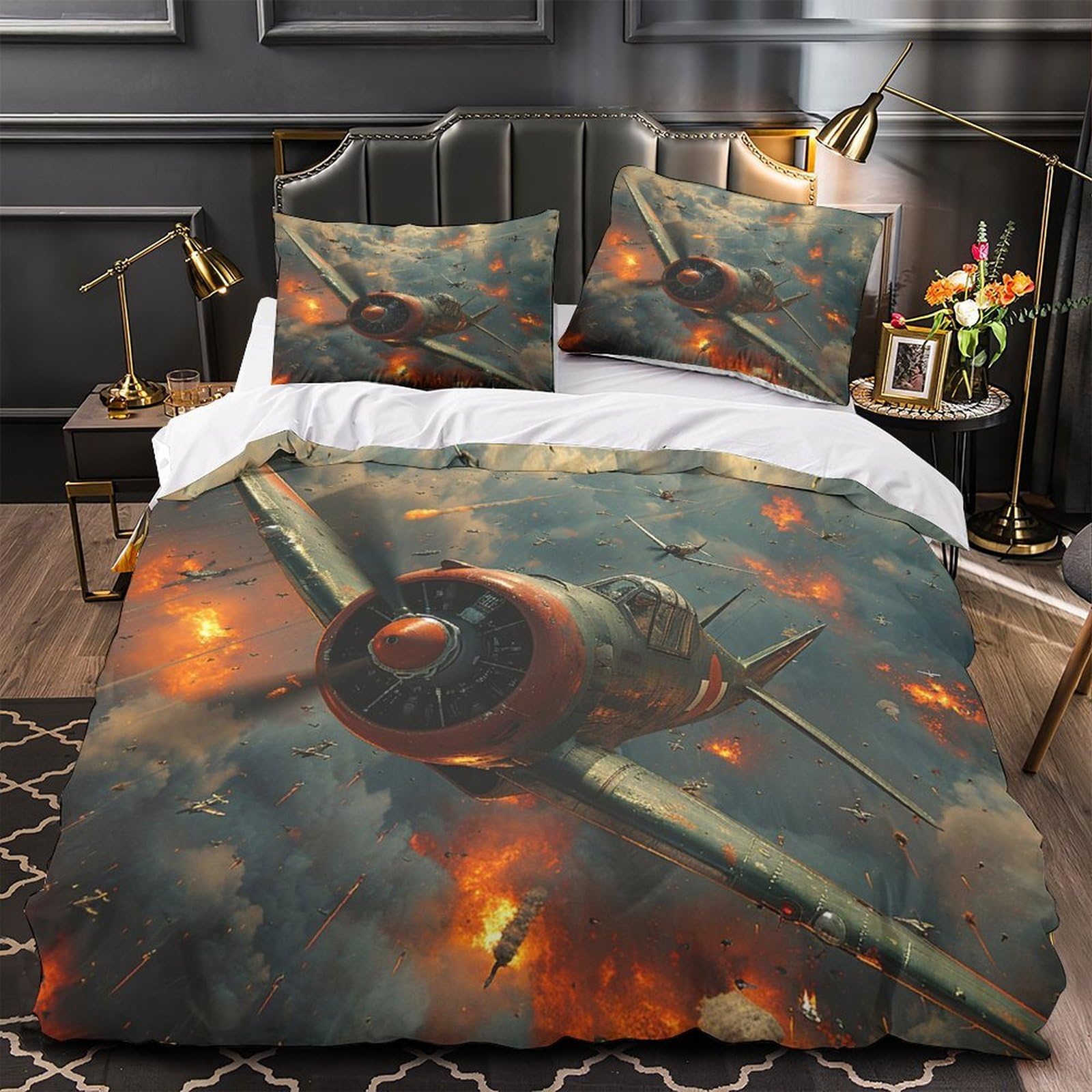 Parure de lit samouraï microfibre hypoallergique avec fermeture éclair