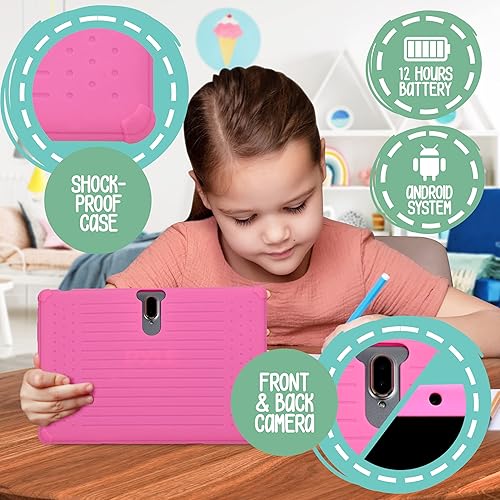 Miniatura 6 de Pyle Tablet Android de 10.1 pulgadas con pantalla HD de 1080p, cámara dual, compatibilidad WiFi, procesador de cuatro núcleos, tableta infantil de