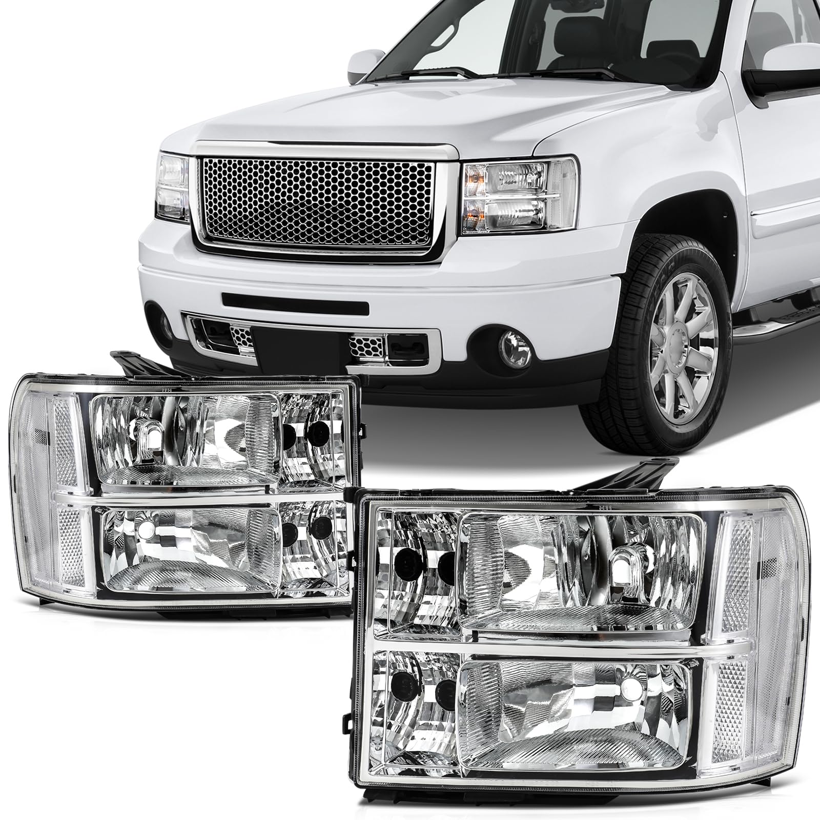 SCITOO Headlight Assembly Fit 2014-2021 For Toyota 4Runner Black Housing Amber Reflector Pair Headlights 81170-35571 — view 28