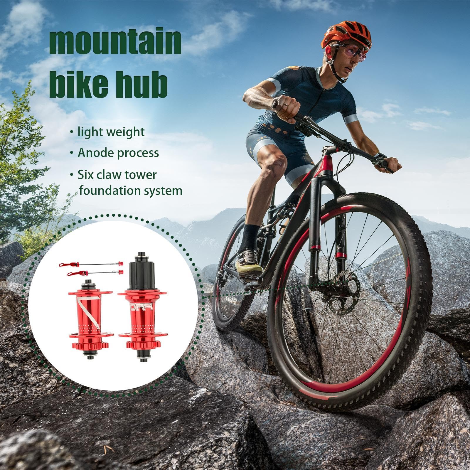 Radnaben für Fahrrad - Elegant Modern, Easy to Used, Widely Used, Safe, Mountainbike-Nabe, Fahrradlagerteile mit, Universal-Achsen-Set | Multipurpose Outdoor Indoor Utility