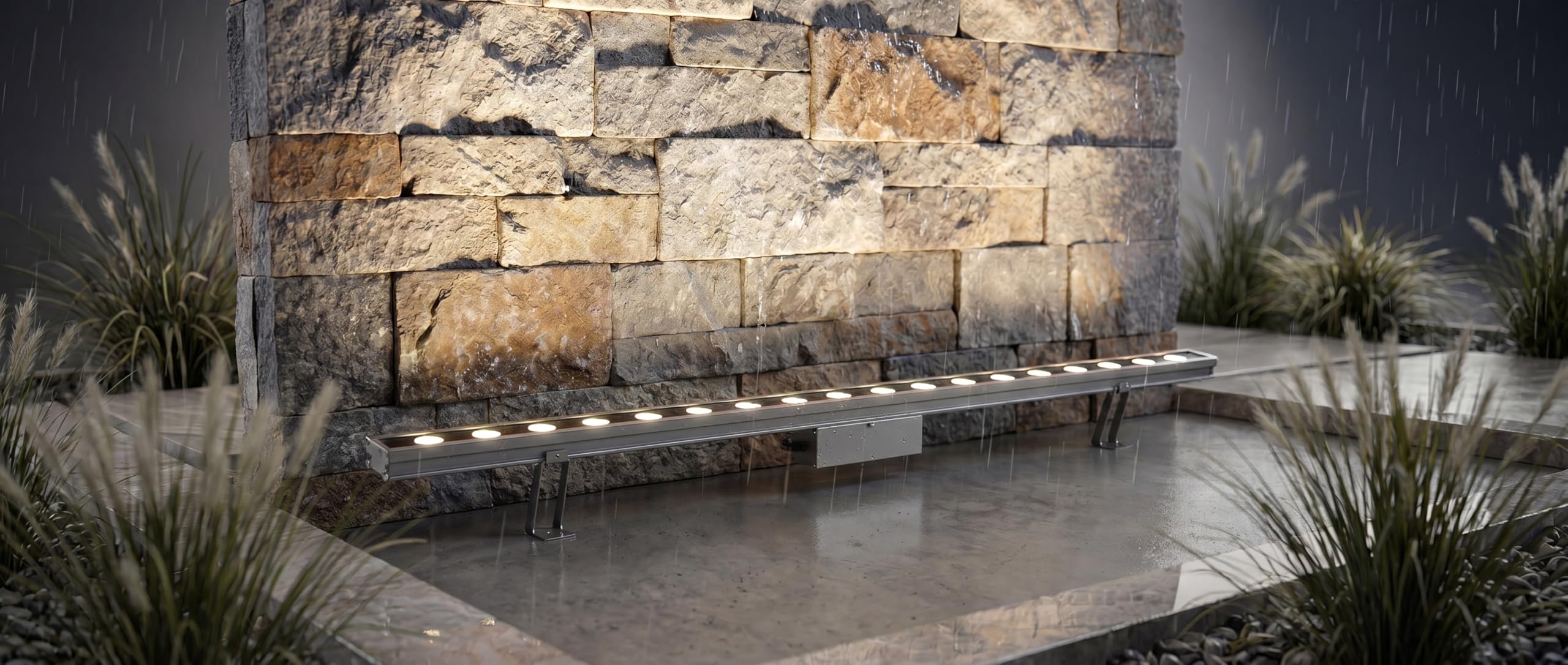 Arnusa LED Wallwasher 100 cm mit Stecker, 18 W warmweiß 3000 K, IP65 Outdoor Wandstrahler aus Aluminium, erweiterbare Fassadenbeleuchtung für Mauer, Zaun, Garten & Terrasse
