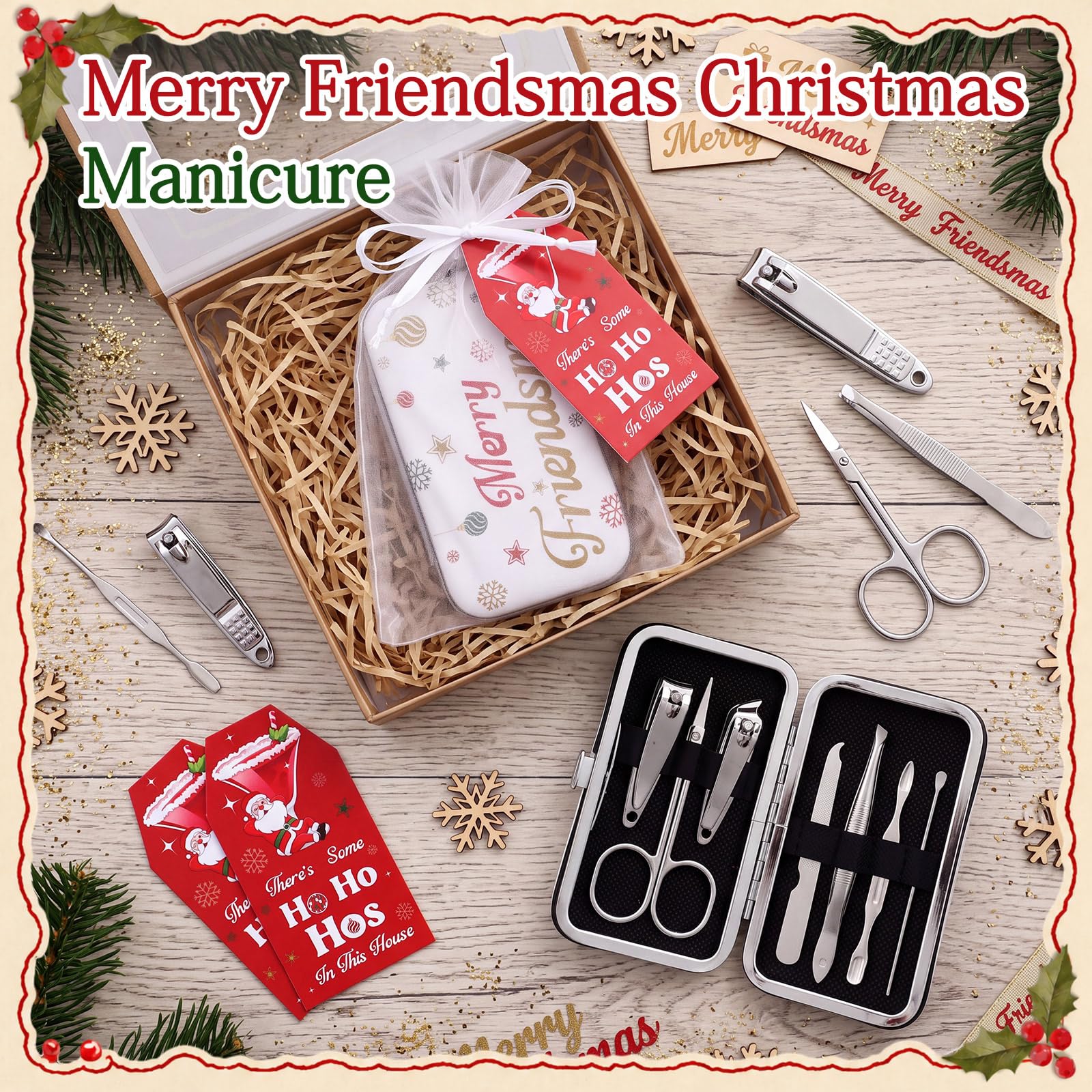 Chumia Juego de 12 kits de manicura de Navidad a granel, recuerdos de