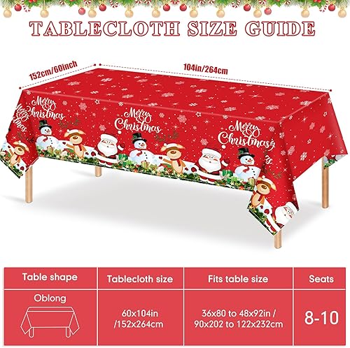 Miniatura 9 de Mantel de tela de Navidad para mesa rectangular, lavable, muñeco de nieve, Papá Noel, decoración para Navidad, suministros de fiesta de invierno
