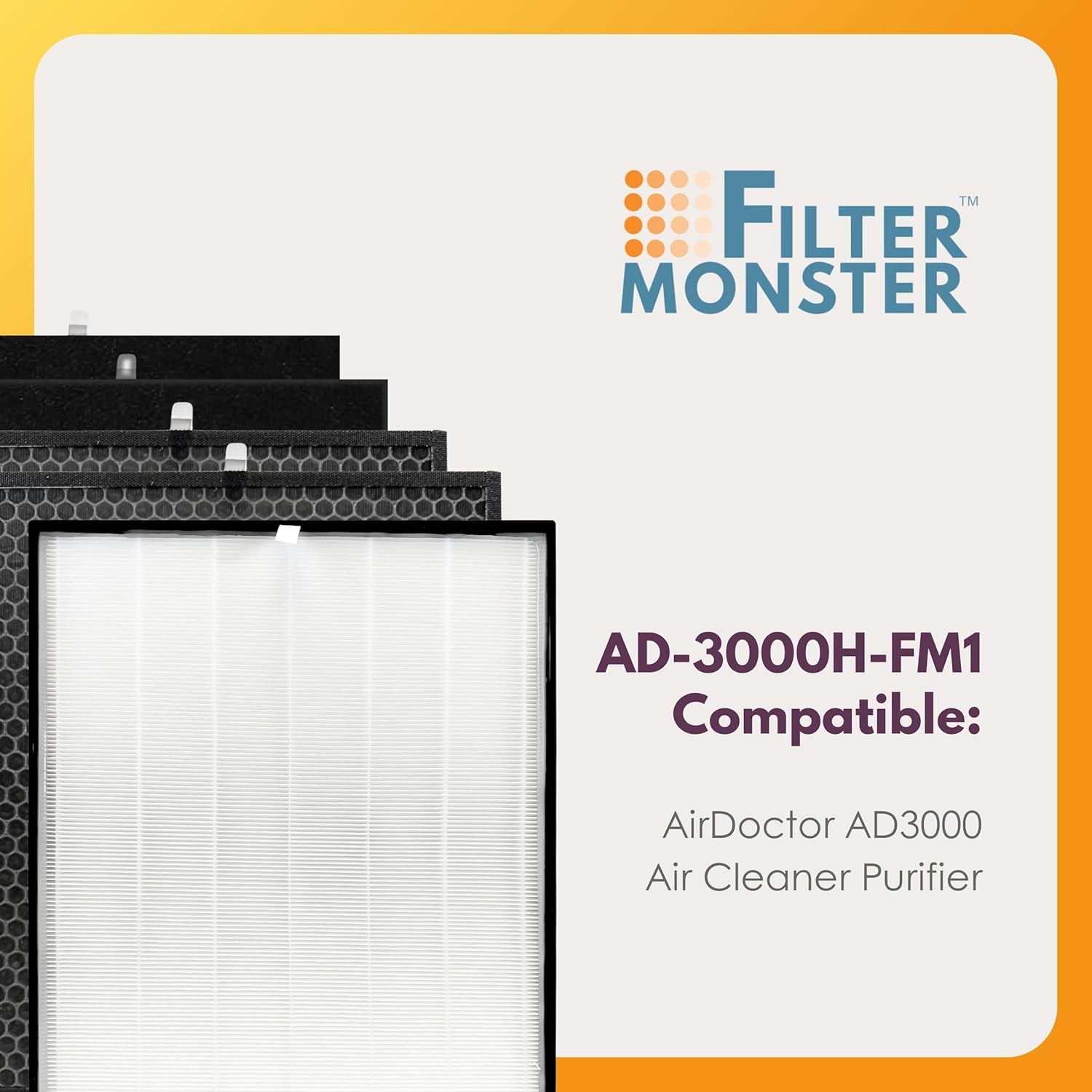 Filter-Monster Filter Bundle Compatible with AirDoctor AD3000 and AD3500