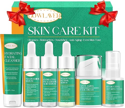 Kit de cuidado de la piel antienvejecimiento para mujeres y adolescentes, suero de retinol de niacinamida, suero de ácido hialurónico, juego de