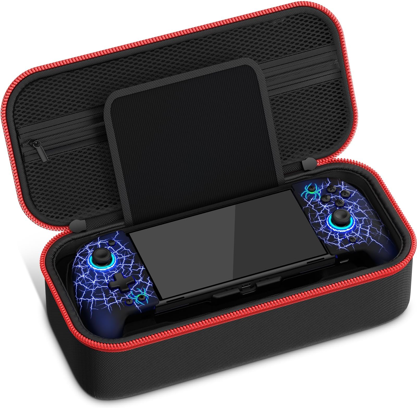 Gammeefy JC200 Series Switch Controller Customized Travel Case (Not for JC400), Hard Shell Case Holds JC200 Series Controller, Switch Console, AC Adapter, Headset and 10 Game Cards