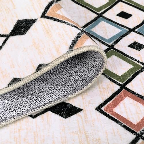 Miniatura 5 de FairOnly Alfombras de área lavables de 8 x 10 pies, bohemias, marroquíes, alfombras grandes para sala de estar, alfombras abstractas para