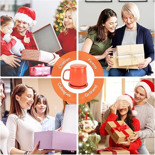 Miniatura 6 de APEKX Juego de calentador de taza de café caliente – Temperatura constante estable inteligente de 131 °F, carga inalámbrica de 15 W, capacidad