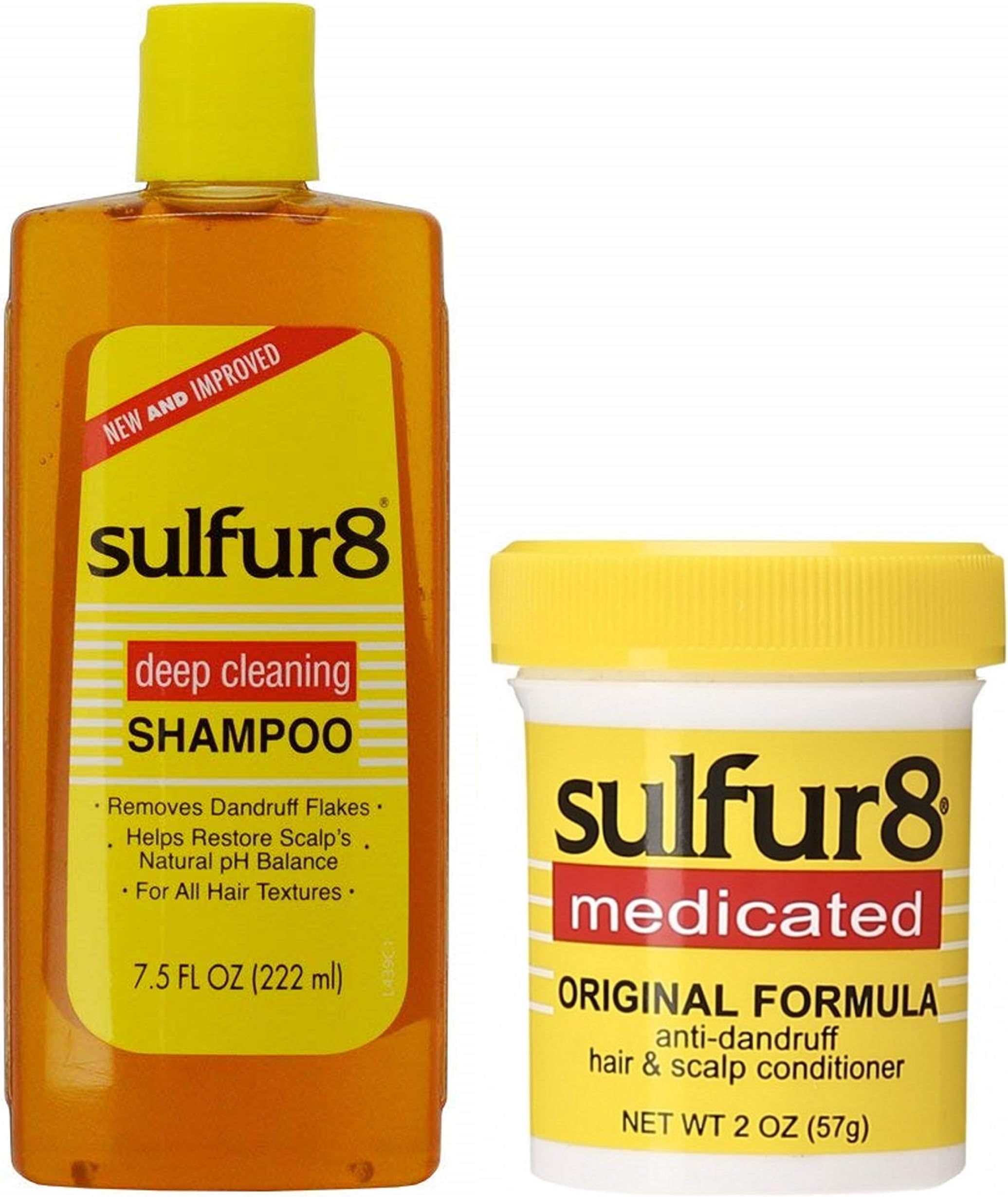 Sulfur 8 Anti-Dandruff Hair & Scalp Care Shampoo 7.5oz + Conditioner 2oz Duo