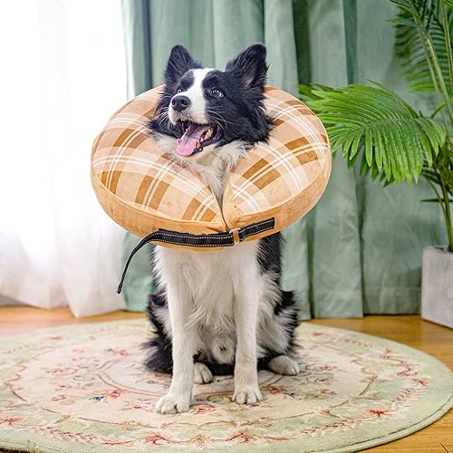 Miniatura 7 de BEAUTYZOO Collar inflable de cono para perros pequeños, medianos y grandes, collares E de recuperación suave, alternativa después de la cirugía,