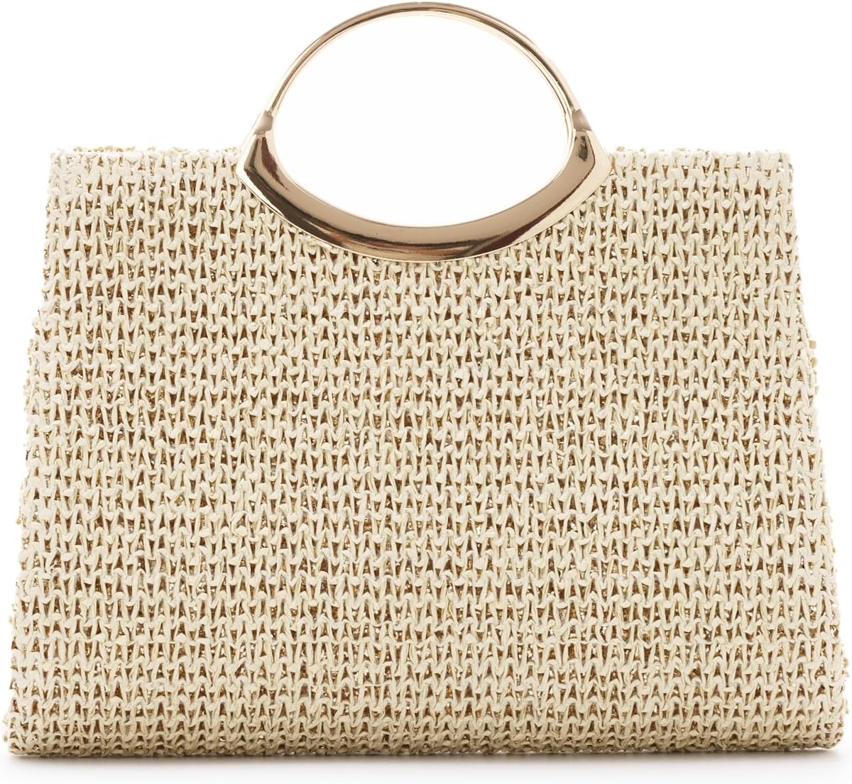 Freie Liebe Summer Straw Clutch Purses for Women Small Beach Bag Woven Top Handle Bag Boho Handbags for Vacation, Wedding