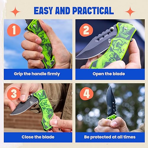 Miniatura 3 de Cuchillo de bolsillo de rescate  Cuchillo plegable manual que brilla en la oscuridad con rompecristales, cortador de cinturón de seguridad, hoja de