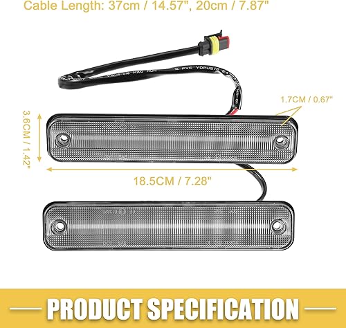 Miniatura 7 de Luz de marcador lateral LED 25952319 15114677 Luces intermitentes delanteras y traseras Lámparas de marcador lateral para Hummer H2 2003-2009 Lente