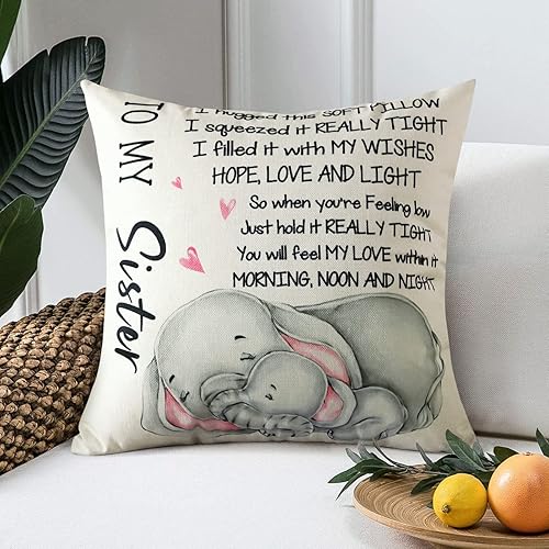 Miniatura 1 de Ohok Fundas de almohada de regalo de elefantes para madre y bebé, 18 x 18 pulgadas, funda de almohada para regalos de cumpleaños, regalos de Acción