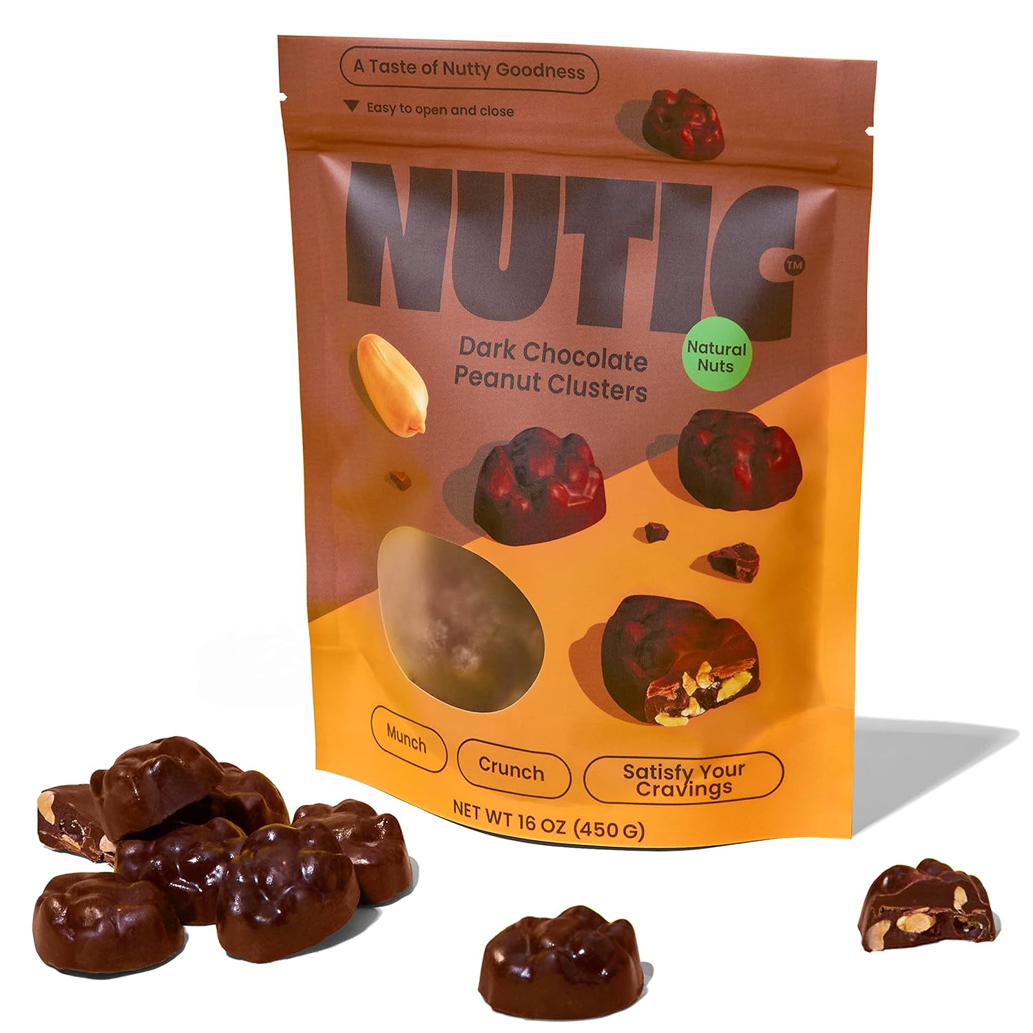 Dark Chocolate Peanut Clusters By Nutic 1 Lb Dark