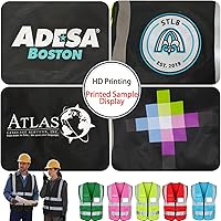 Vista 3 de Chaleco de seguridad de encargo de la alta visibilidad del chaleco de seguridad de la clase 2 Hi Vis reflex