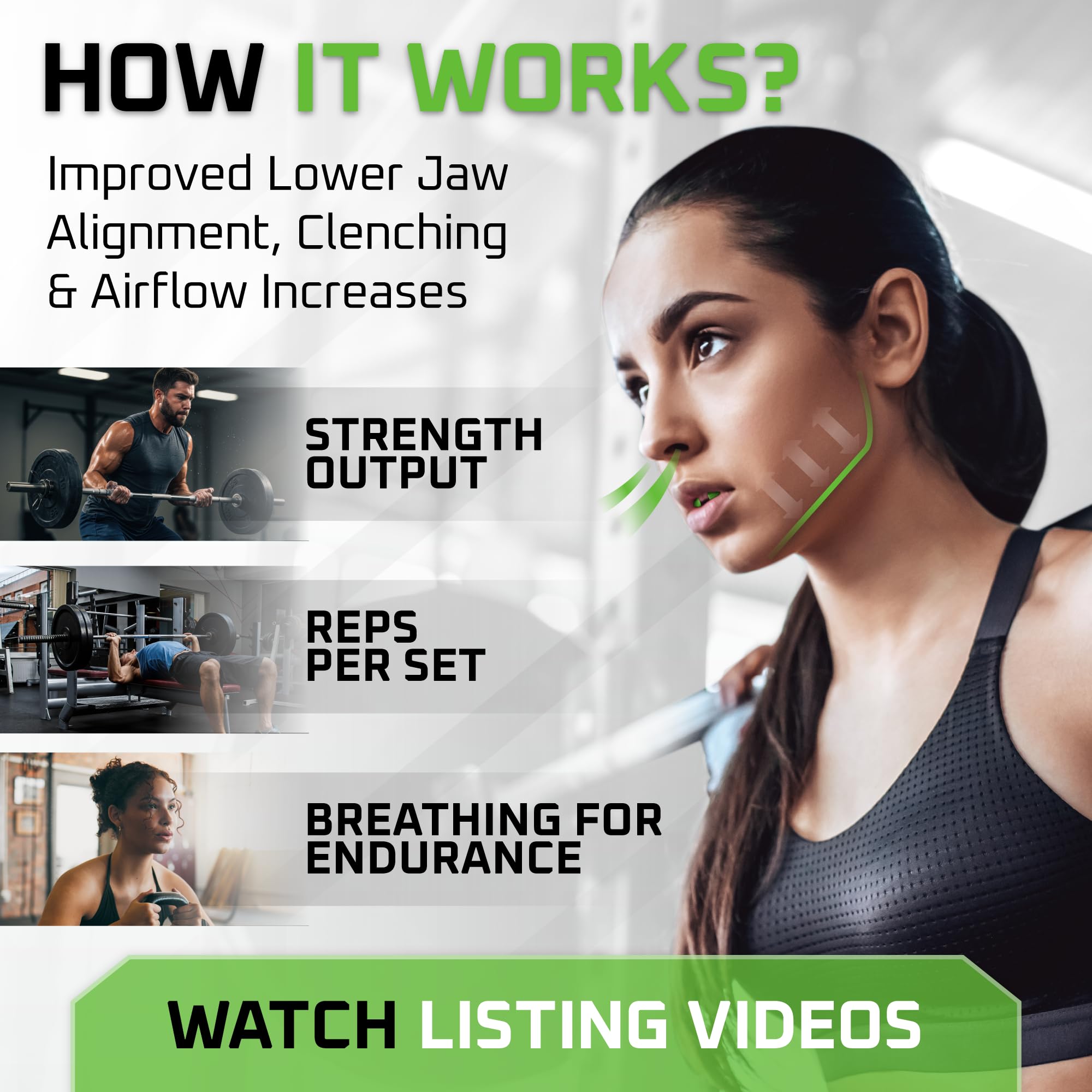 New Age Performance 6DS Gewichtheber-Mundstück, erhöht Kraft und Wiederholungen für Heben, Powerlifting, Strongmen, Bodybuilding, Calisthenics, Workout-Zubehör, Fitnessausrüstung, Limettengrün