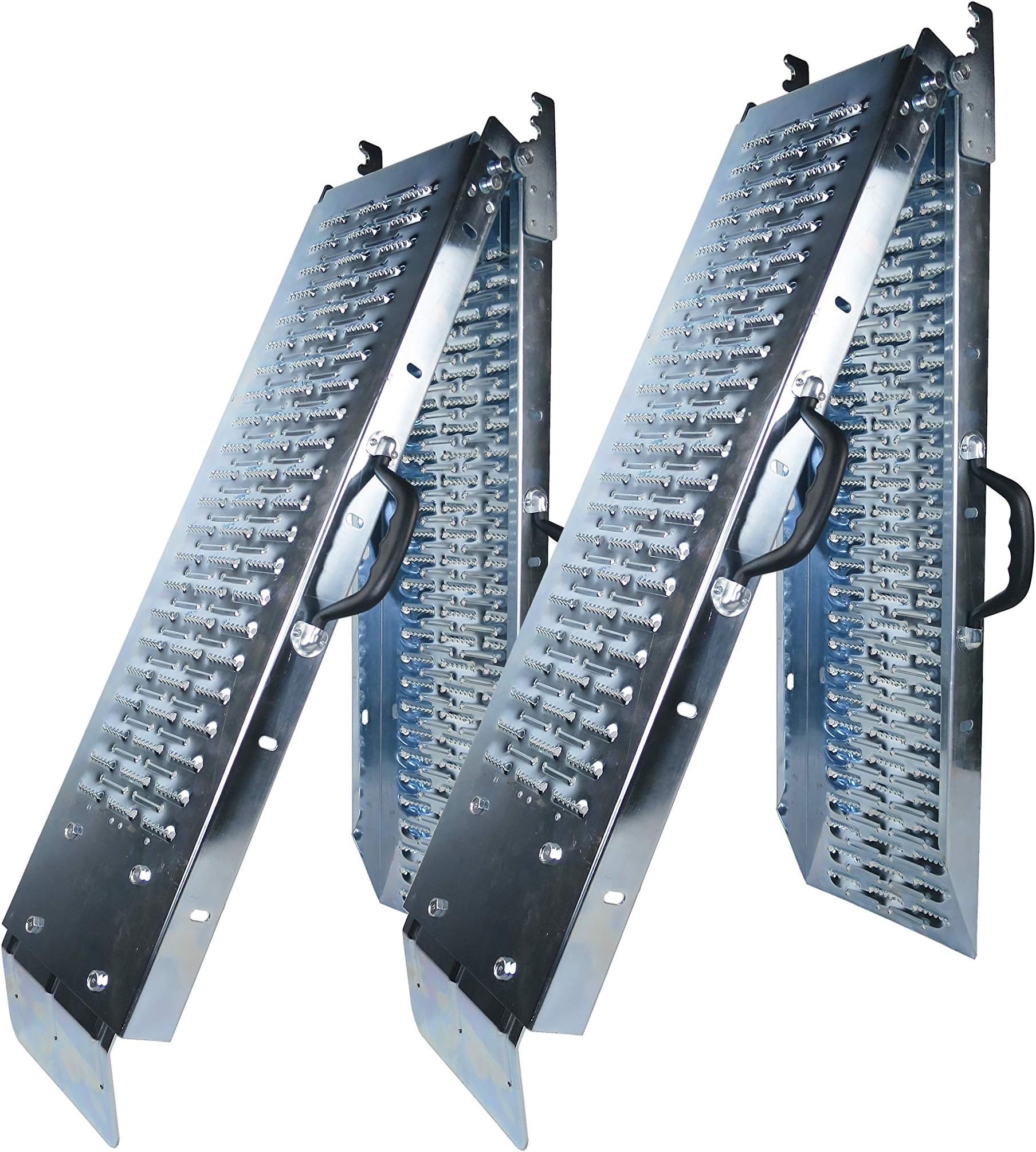 CASTOOL Twin Pack Foldable Loading Ramp Galvanized Steel Portable Scooter Quad ATV 180CM Length 73x8.8 1000lbs（Pair）