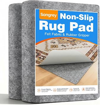 Songrey 8x10 NonSlip Rug Pad, 1/8" Thick Cushioned