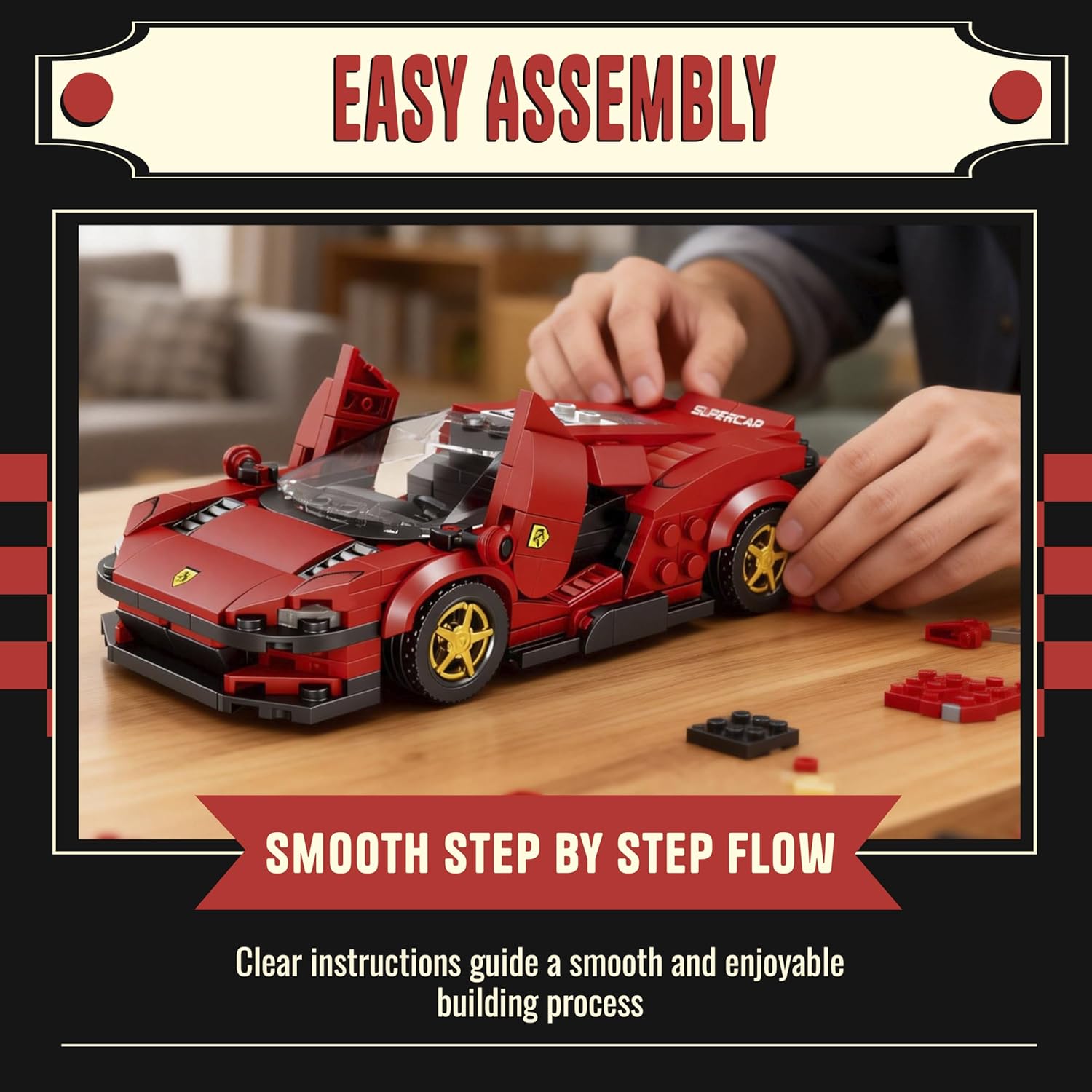 Speed Champion Easter Sport Cars Building Sets Easter 275 PCS 1:24 Scale Race Car Model Creative Display Gift Christmas Birthday Ages 14+