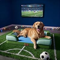 Vista 233 de Comfort Expression - Cama ortopédica para perros extragrandes, 53 x 42 pulgadas, cama impermeable y de apoyo de espuma con cojines removibles