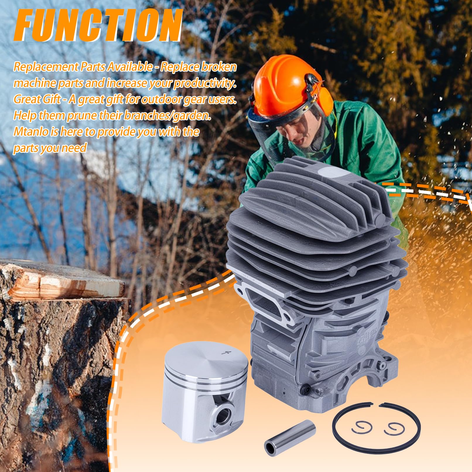 Zestaw cylindra tłokowego do piły łańcuchowej Stihl MS291 MS291C MS271 MS271C, cylinder z łożyskami, uszczelki olejowe, świeca zapłonowa, zamiennik 1141 020 1206